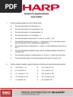 Worksheet 12 Analytical Geometry