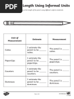 Informal Measuring Length Using Informal Units Activity Sheets English