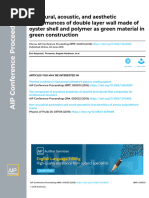 Structural, Acoustic, and Aesthetic Performances of Double Layer Wall Made of Oyster Shell and Polymer As Green Material in Green Construction