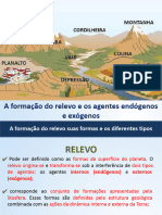 A Formação Do Relevo e Os Agentes Endógenos e Exógenos