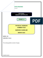 Physical Science Grade 10 March 2024 VERSION TWO Memo