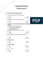 Soal Ulangan 1 Mat 22-23