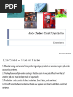 Exercises Chapter 2 - 3 Job Order Costing Solution