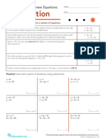 Solving Systems of Linear Equations Substitution