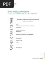 AQSE22 - Livret D'accueil Participant - CESI École Supérieure de L'alternance - 2022 V09