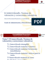 Tema 7. El Inmovilizado. Normas de Valoración y Correcciones Valorativas