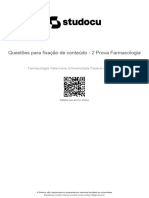 Questoes para Fixacao de Conteudo 2 Prova Farmacologia