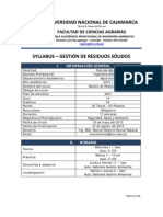 Syllabus Gestión de Residuos Sólidos