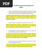 Técnicas de Elaboración Del Presupuesto de Capital-Respuestas Resueltas