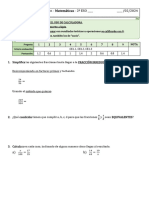 2ºESO - Examen 1 2 Avaliación - Fracciones