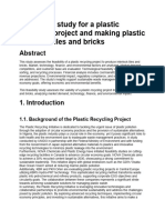 Feasibility Study For A Plastic Recycling Project and Making Plastic Interlock Tiles and Bricks