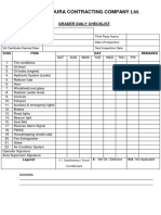 Grader Daily Checklist