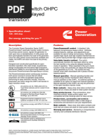 Transfer Switch OHPC Open or Delayed Transition: Description Features