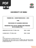 UoEm 2023 2024 Tender For Provision Cleaning