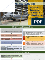 Managerial Economics Topic 4 Supply Side Economics Theory of Production and Cost