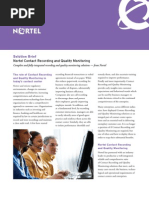 Solution Brief: Nortel Contact Recording and Quality Monitoring