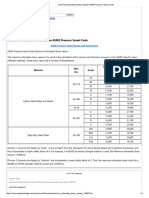 Maximum Allowable Stress Values ASME Pressure Vessel Code