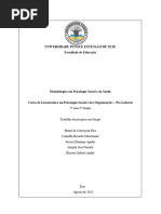 Trabalho 5º Grupo - Metodologias em Psicologia Social e Da Saúde