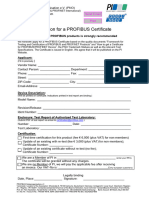 PI Application Form Certification PROFIBUS Apr23