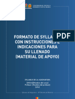 Formato de Syllabus Con Instrucciones e Indicaciones para Su Llenado