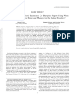 What Cognitive Behavioral Techniques Do Therapists Report Using When Delivering Cognitive Behavioral Therapy For The Eating Disorders?