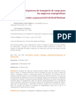 La Gestión Del Proceso de Transporte de Carga para Las Empresas Transportistas