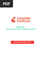 BSBTEC301 Design and Produce Business Documents: Student Learning Guide