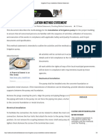 Irrigation Pump Installation Method Statement