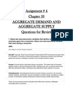 Assignment # 4 CH 33 (Aggregate Demand and Aggregate Supply)