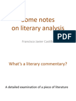 Some Notes On Literary Analysis