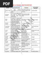 Unit 2: Travel and Transport: Topic Vocabulary in Contrast