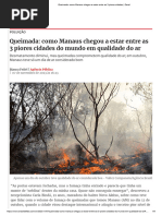 Queimada - Como Manaus Chegou A Estar Entre As 3 Piores Cidades - Geral