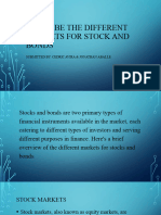 Describe The Different Markets For Stock and Bonds