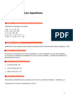 Maths Niveau 3ème - Les Équations