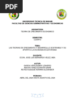 Ensayo Unidad 1-Las Teorias de Crecimiento y Desarrolllo Sostenible y Su Aporte A La Economia Ecuatoriana