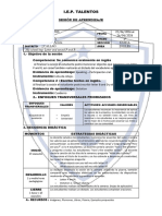 SESIÓN DE APRENDIZAJE IB 1er Grado - Semana 8