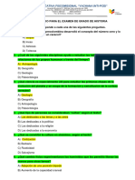 Examen Grado de Historia Tercero Bachillerarto