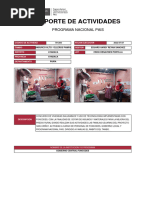 Reporte de Actividades: Programa Nacional Pais