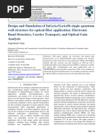 Design and Simulation of InGaAs/GaAsSb Single Quantum Well Structure For Optical Fiber Application: Electronic Band Structure, Carrier Transport, and Optical Gain Analysis