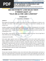 Recruitment and Selection Undertaken at "Max Healthcare Limited"