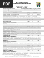 Institución Educativa Colegio Guillermo Niño Medina: Informe Academico - Periodo 1 Mendez Porte Alan Isaac