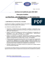 APG - Guía para Auditar ISO 9001 - Política Objetivos RXD