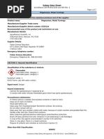 Magnesium Meatal Turning Safety Data Sheet