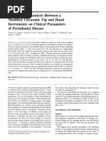 Comparative Analysis Between A Ultrasonic and Hand Instruments