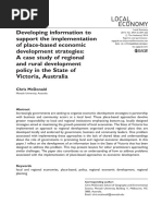 Mcdonald 2014 Developing Information To Support The Implementation of Place Based Economic Development Strategies A