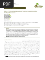 Effects of Artificial Shading and Plant Density On Corymbia Citriodora Seedling Characteristics