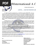 Carta para Patrocinadores