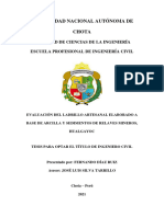 Evaluación Del Ladrillo Artesanal Elaborado - Informe Final de Tesis