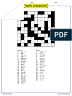 Math Crossword Puzzle