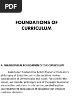 Foundations of Curriculum